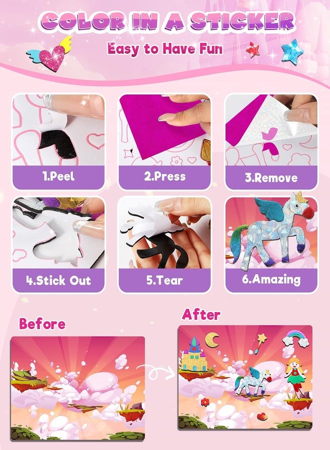 Baobrava Foil Art Fun Kit for Kids, Craft Kits Supplies, No Mess Princess DIY Creative Activity, Travel Toys, Party Favors, Gifts for Girls Ages 4, 5, 6, 7, 8, 9 - Image 2